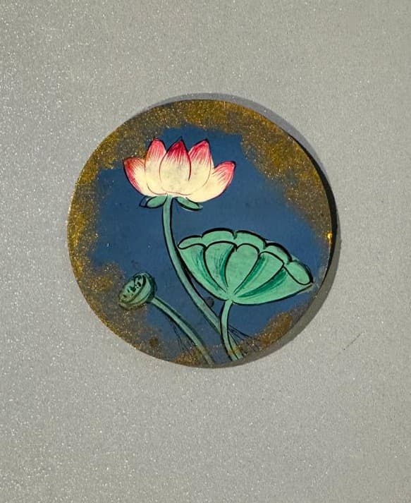 Basohli Magnet: Blooming Lotus