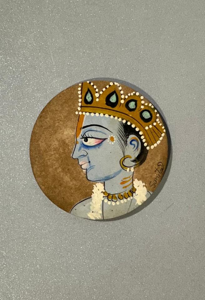 Basohli Magnet: Crowned Krishna (Gold)