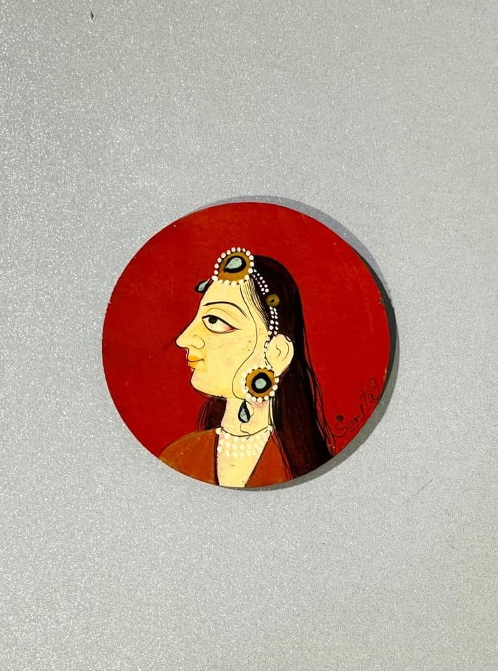 Basohli Magnet: Nayika (Red)