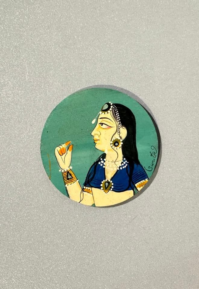 Basohli Magnet: Nayika (Mint Green)