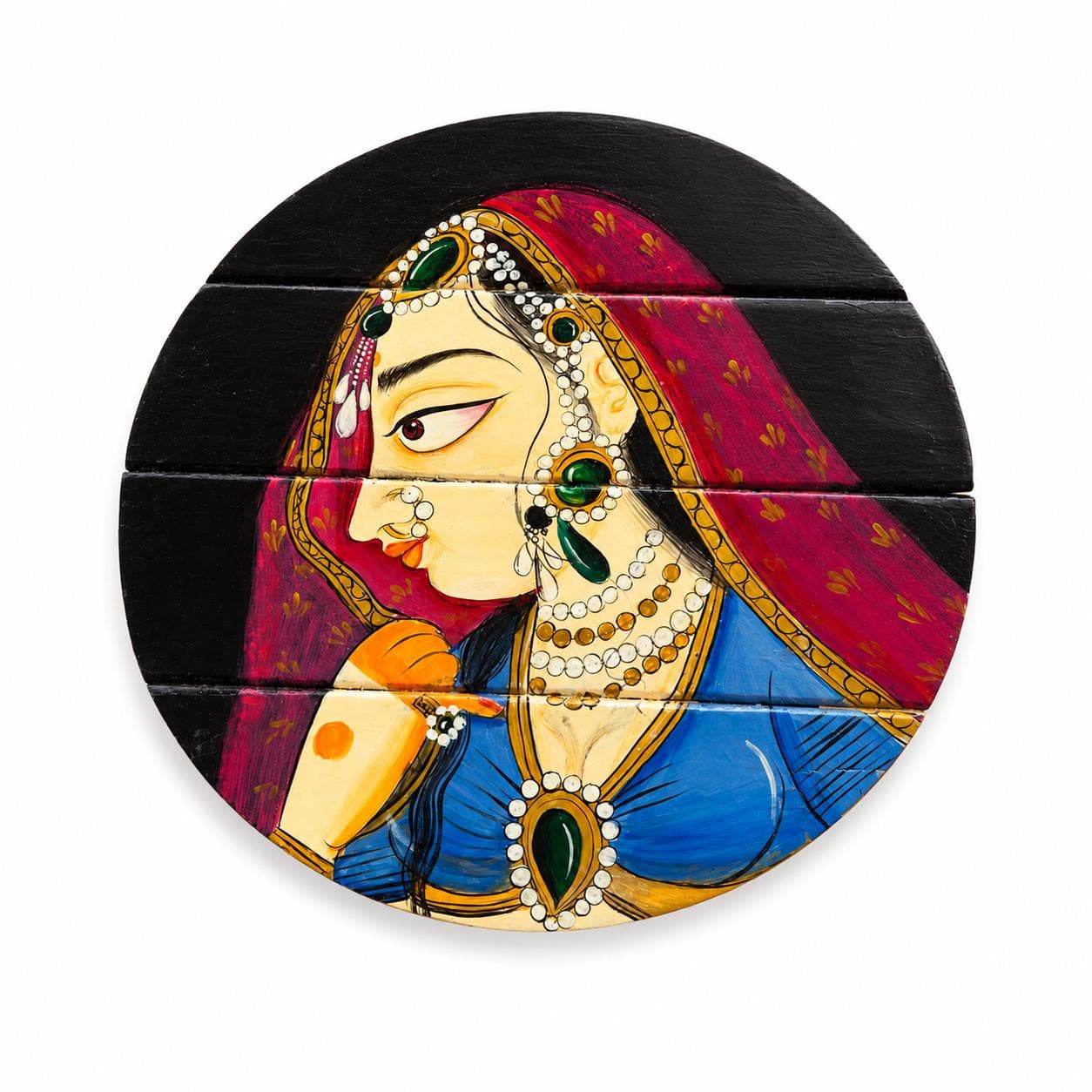 Handpainted Basohli Art Folding Table