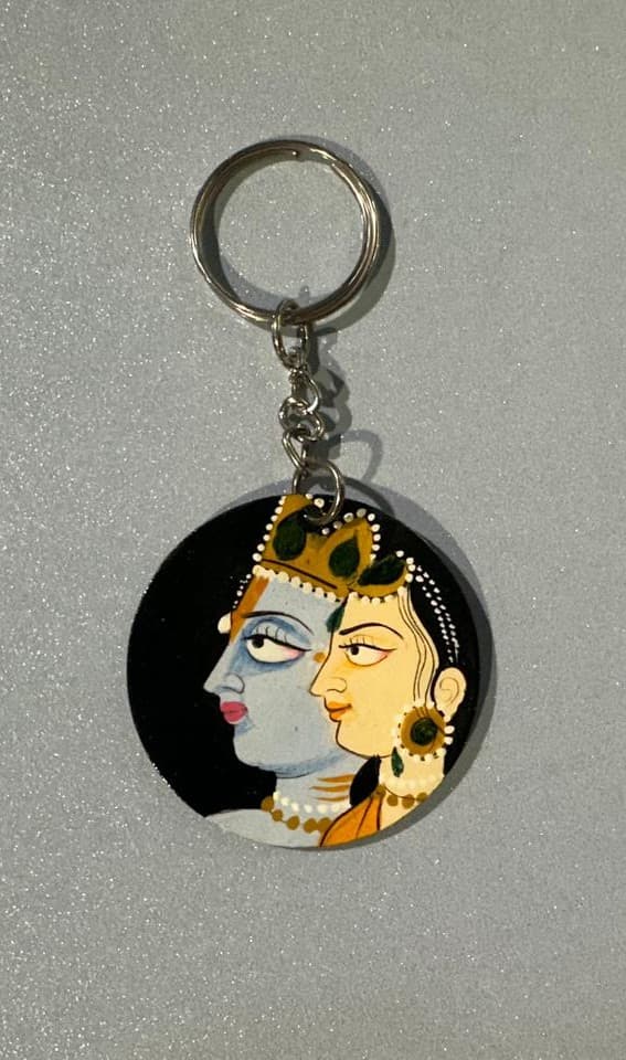 Basohli Keychain: Divine Pair (Black)