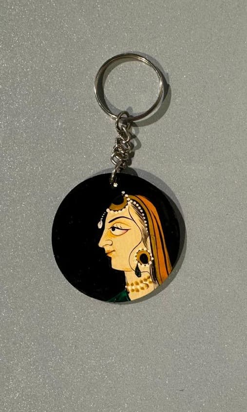 Basohli Keychain: Nayika in Black
