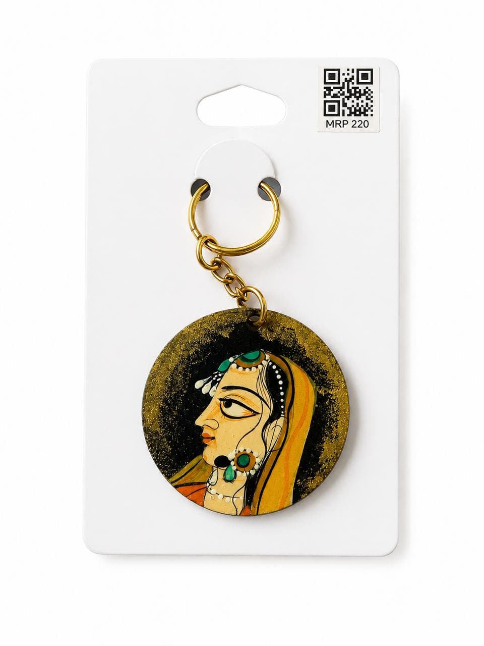 Golden Deity Handpainted Keychain