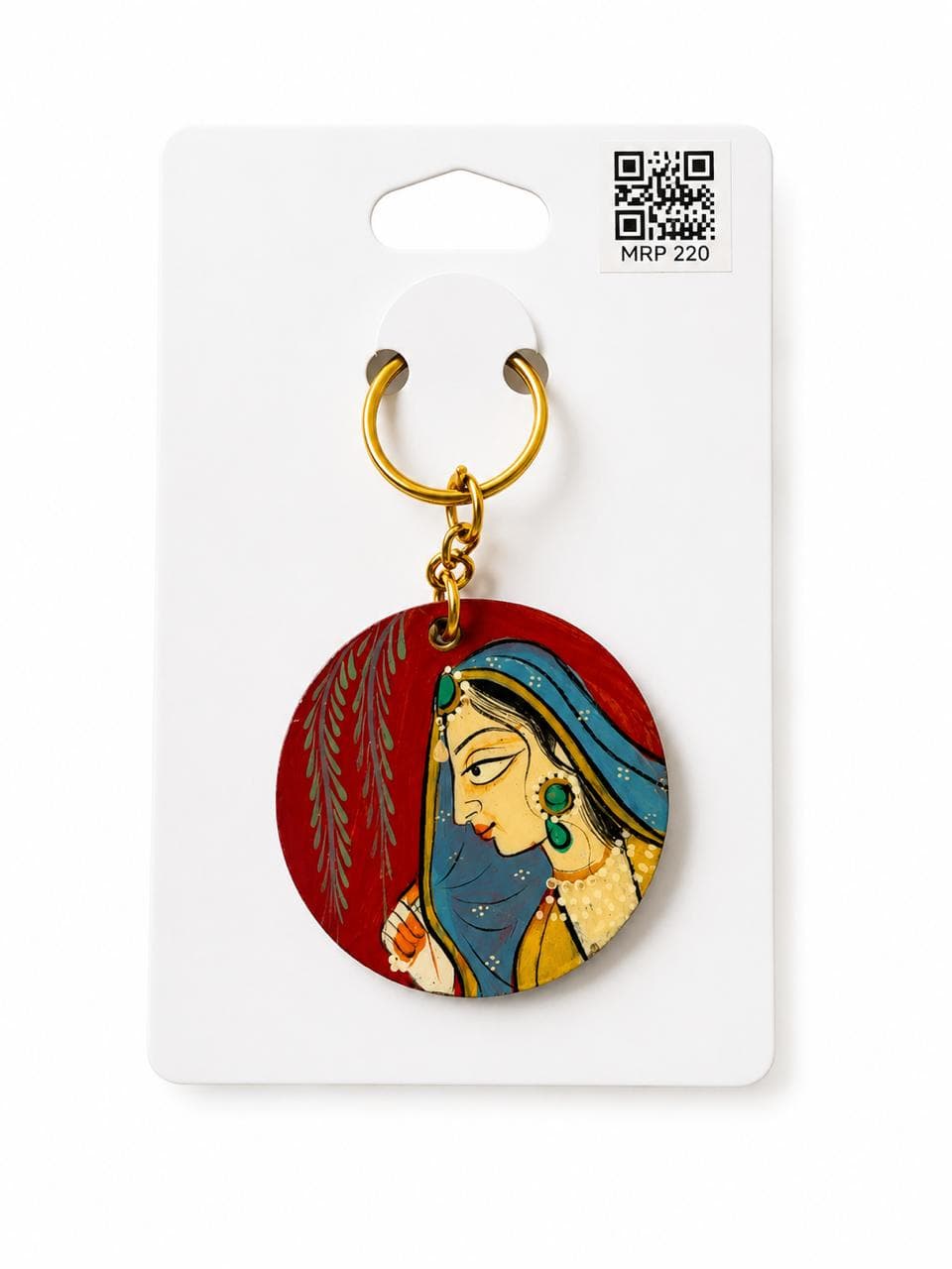 Royal Blue Veil Handpainted Keychain
